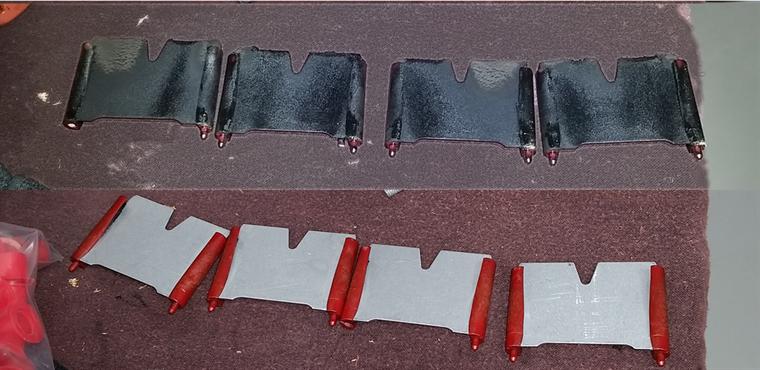 Intake plates, before above and after below.